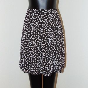 Brown & White Polka Dot design Skirt in sz M